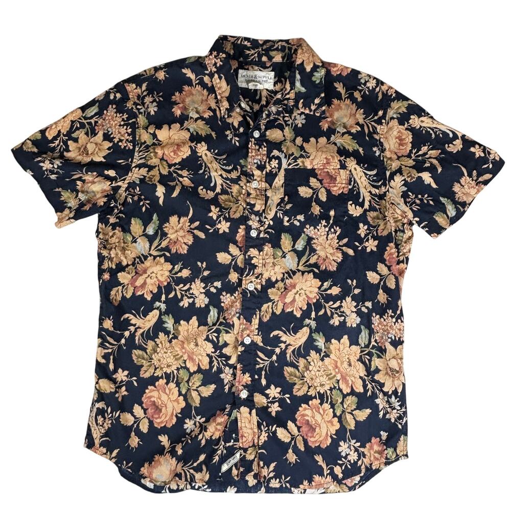 Denim & Supply Ralph Lauren Shirt Men's M Floral Short Sleeve Hawaiian Aloha
